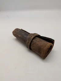 Antikt kirurgisk instrument-sæt i læderrulle Felt Dyrlæge Tyskland WW2 