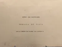Spansk Orden de Isabel la Católica, Sølvmedalje med dokumenter