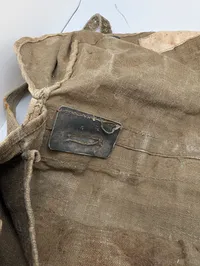 Italiensk WW2 Militær Feltaske i Kraftigt Lærred med Læderremme