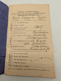 Tysk Militärpaß fra 1. Verdenskrig tilhørende Musketer Walter Jürgensen
