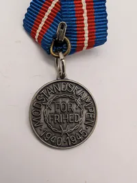 Danish WWII Resistance Commemorative Medal Modstandskampen For Frihed Miniture 