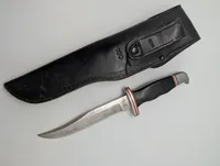 G96 Brand Model 930 Rust Proof Steel Hunting Knife with Leather Sheath