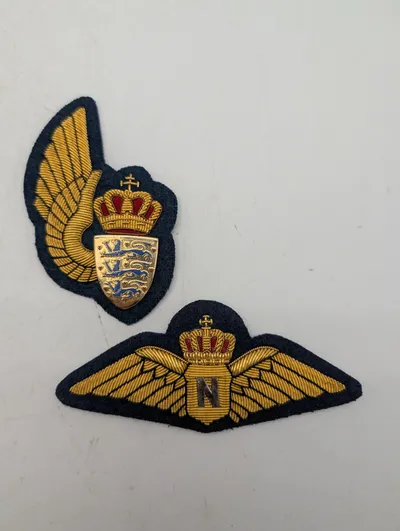 Danske Flyvevåben besætningsvinger og Navigatør i Guldtråd