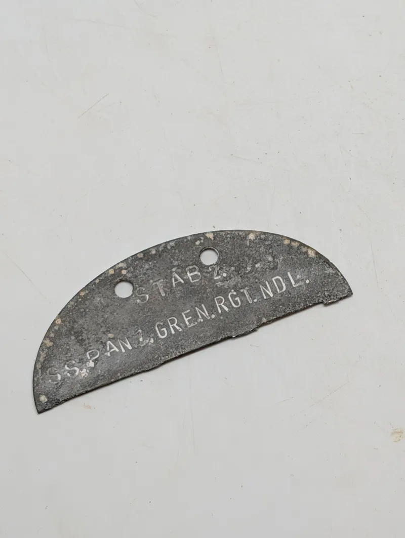 Tysk WWII SS-Panzergrenadier-Regiment 'Nederland' Erkennungsmarke, ORIGINALT 