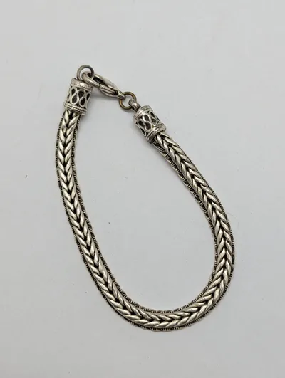 Bali Tulang Naga Armbånd i Sterling Sølv med Hummerlås