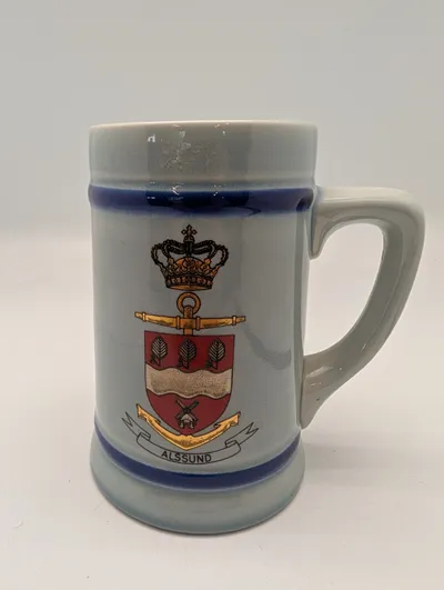 Danish Navy Alssund Class Minesweeper Ceramic Beer Stein