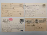 Set of Four Antique Postcards Featuring Swedish Folk Dress and Children