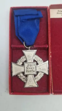 Original medalje 25 år i staten med æske 