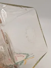 Antik Apotekerflaske i Glas med Håndmalet Emaljedekoration