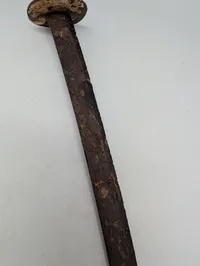 Antik japansk Wakizashi med tsuba og trægreb, Jordfund fra Okinawa 