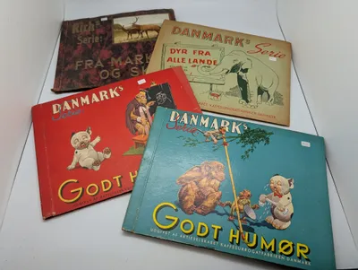 Collection of Four Vintage Danish Rich's and Danmark's Serie Picture Albums