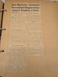 WWII Danish Occupation Scrapbook Page with Political Ephemera