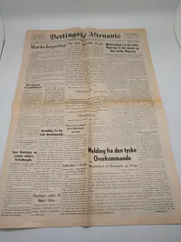 Berlingske Aftenavis Newspaper, April 9, 1940 Edition