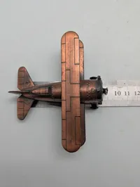 Vintage Die-Cast Biplan Blyantspidser i Kobberfinish