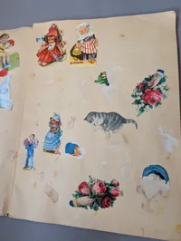 Samling af vintage danske glansbilledalbum og scrapbøger