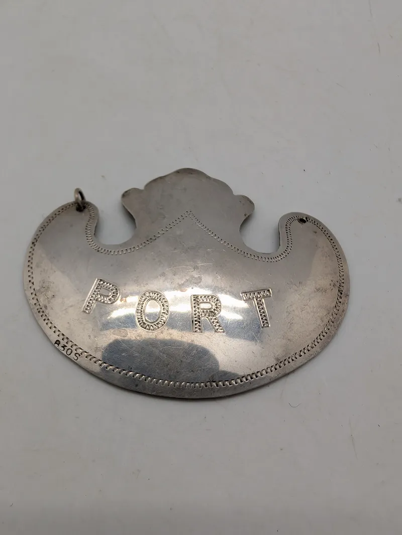 Antik 830S Sølv Portvinsskilt