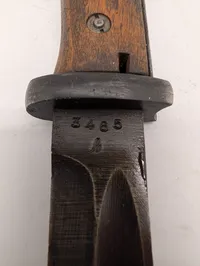 Tysk Mauser K98 Bajonet S84/98 med Trægreb og Serienummer 3465
