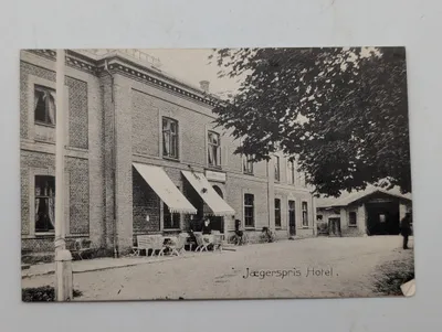 Vintage Jægerspris Hotel Black and White Topographical Postcard