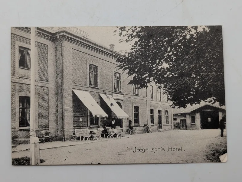 Vintage Jægerspris Hotel Black and White Topographical Postcard