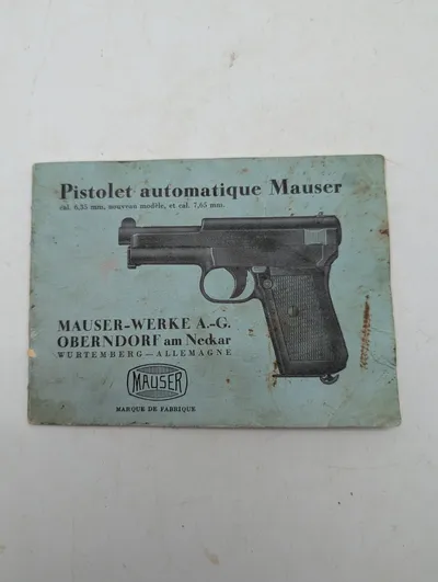 Mauser Pistolet Automatique Instruktionsmanual WW2