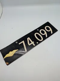 Dansk flyvevåben  nummerplade med nummer 74.099