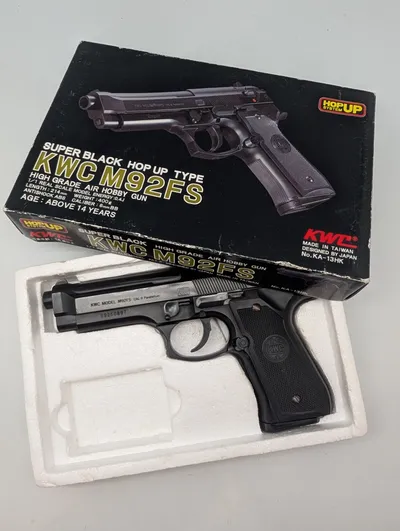 KWC M92FS Super Black Hop Up Type Airsoft Pistol