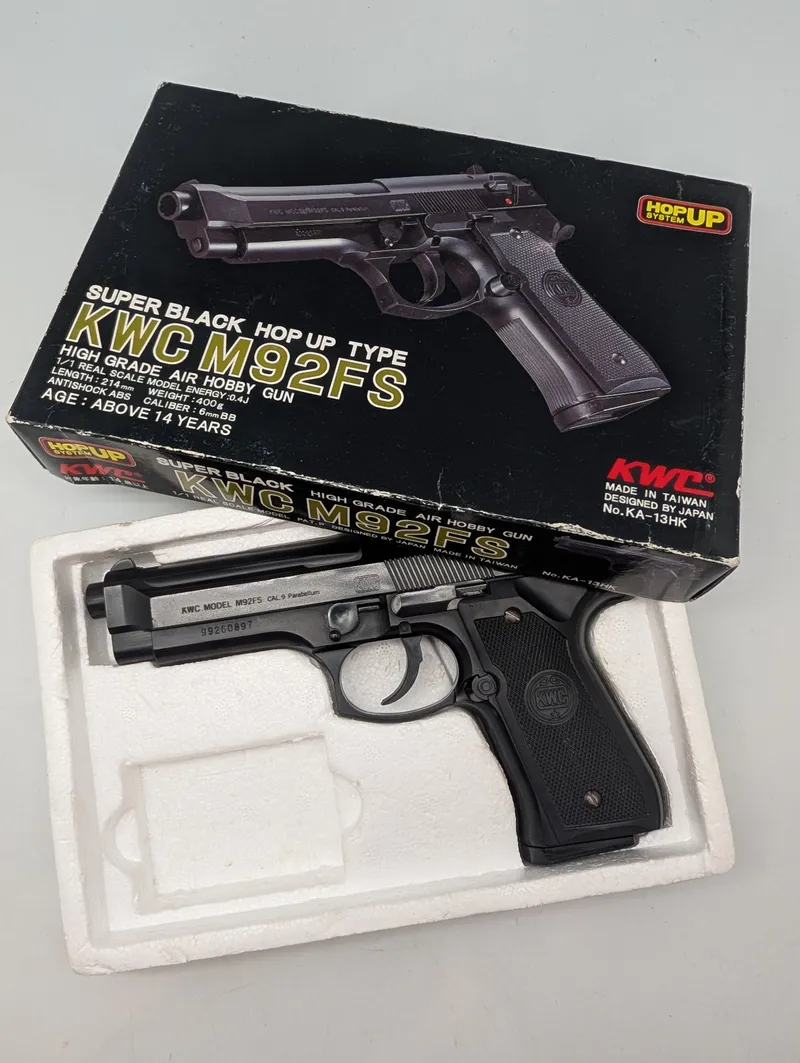 KWC M92FS Super Black Hop Up Type Airsoft Pistol