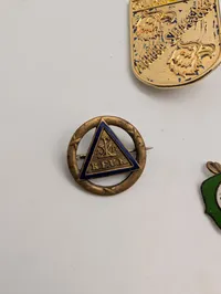 Samling af militære og civile emblemer herunder KFUK og Alpini