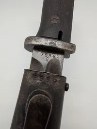 Tysk Mauser K98 Bajonet med tilhørende metalskede