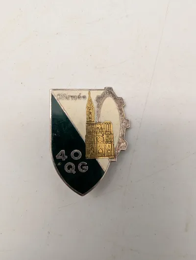 Fransk militæremblem, 1. Armé 40. QG med Strasbourg Katedral