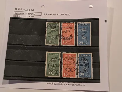 Danmark 1929 Kræftsagen komplet sæt x 2 (AFA 178-180)