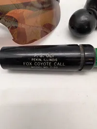 P.S. Olt Fox Coyote Call Model T-20, Camouflage Briller og Gummiblæser