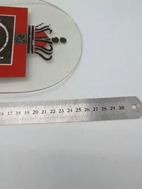 Vintage Christian X Glasplade med Monogram på Træfod, fra butikker der solgte kongemærket 
