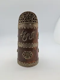 Tibetan Copper and Silvered Metal Butter Tea Pitcher with Dragon Handle