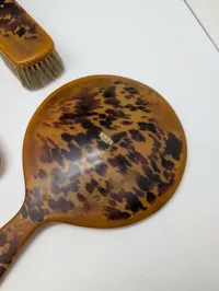 Vintage Faux Tortoise Shell Celluloid Vanity Set