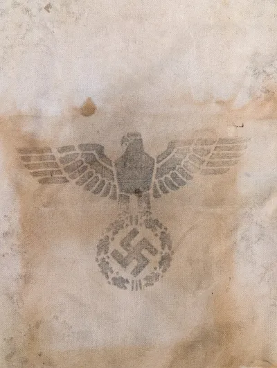 Tysk Wehrmacht kornsæk fra 2. verdenskrig med H.V.P. markering