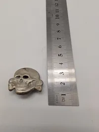 WWII German Totenkopf SS Visor Cap Insignia Skull POSTWAR 