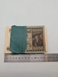 Bundt med 100 tyske 5000 Mark pengesedler fra 1922
