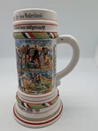 German Imperial Reservist Beer Stein, Jäger zu Pferde No. 5 Mülhausen