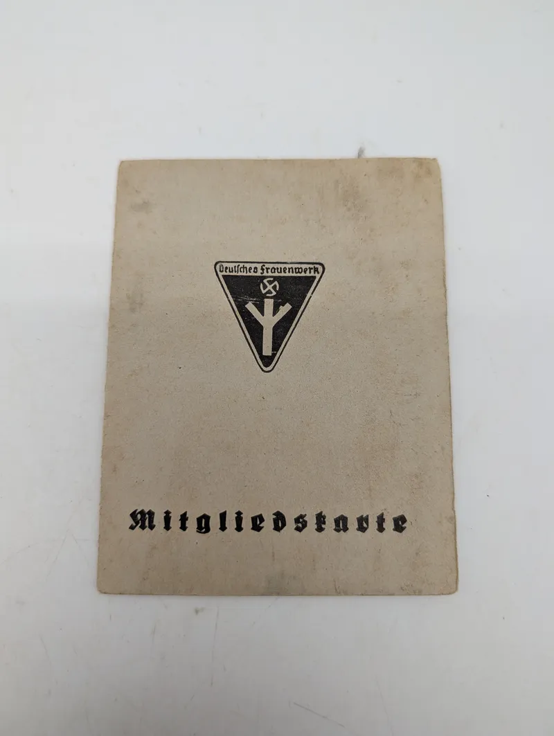 Tysk Deutsches Frauenwerk Medlemskort (Mitgliedskarte) fra 1937