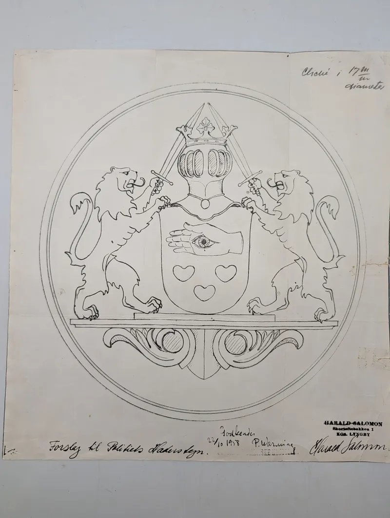 Harald Salomon: Original tegning til Politiets Hæderstegn, 1958