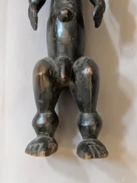 Hand-Carved African Baule Male Ancestor Figure in Dark Hardwood