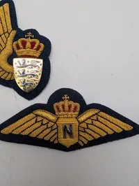 Danske Flyvevåben besætningsvinger og Navigatør i Guldtråd