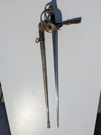 Fransk M1882 Officerssabel med metalskede og læderkvast