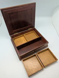 Vintage Burl Walnut Inlay Wooden Keepsake Box