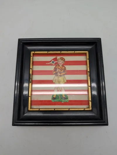 Tysk propaganda-illustration af barn med hagekorsflag
