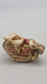 Antik JAPANESE HAND CARVED EROTIC NETSUKE FIGURES EDO / MEIJI PERIODE 