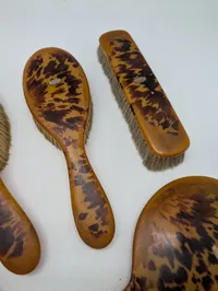 Vintage Faux Tortoise Shell Celluloid Vanity Set