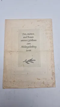 WWII German Propaganda Card — Adolf Hitler Quote, "Aus den Opfern..."