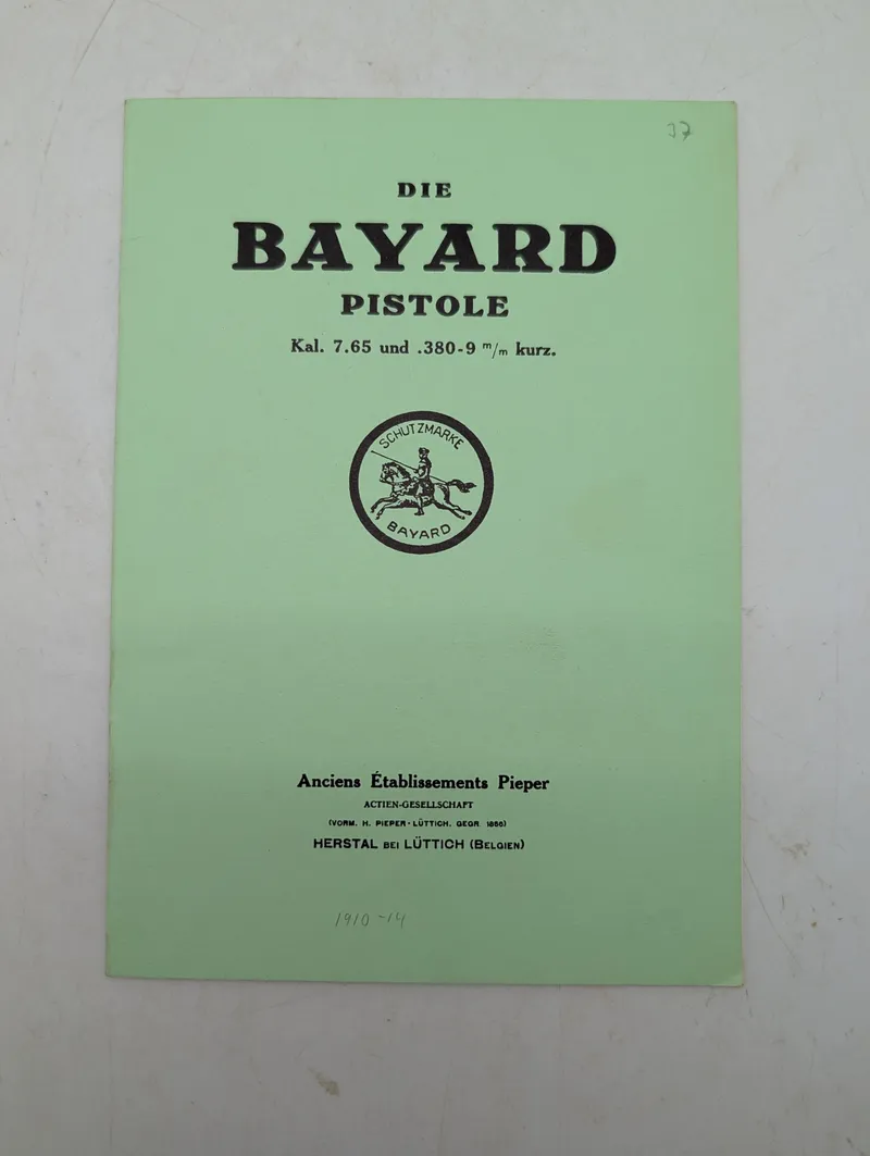 Anciens Établissements Pieper, Die Bayard Pistole manual